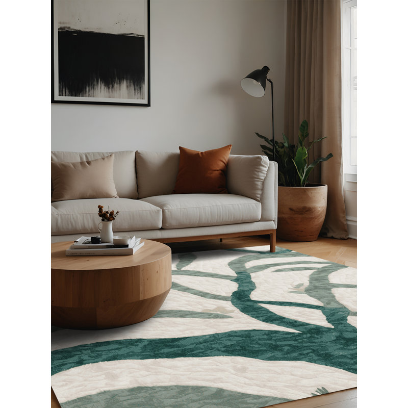 Machine Washable Gray Area Rug, Square 5'