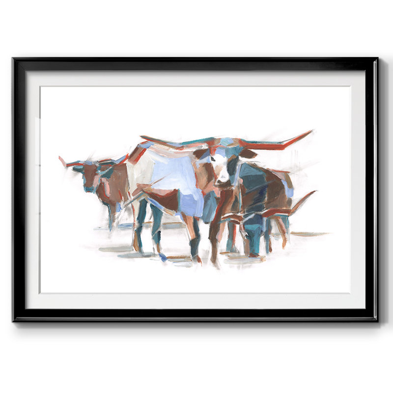 Longhorns modernes II, Noir, H 30 po x l 44 po x P 1,5 po