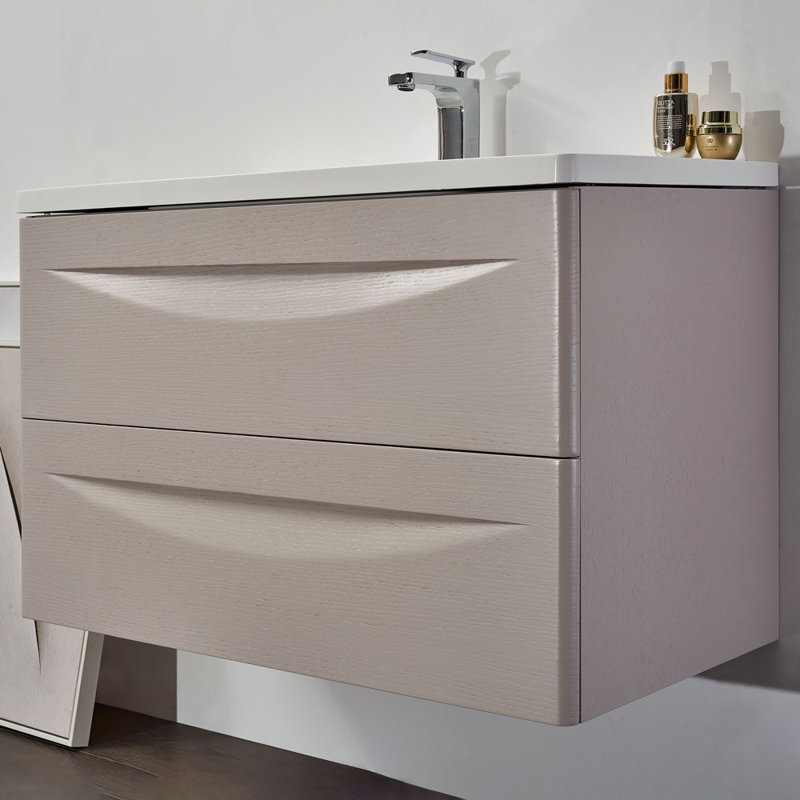 Ensemble de meuble-lavabo de salle de bain simple fixé au mur 36 po avec miroir Fender