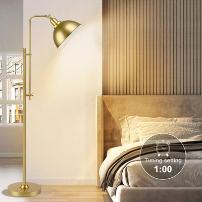 Industrial Floor Lamp Adjustable, Reading Lamp With Remote Control Metal Shade For Living Room Bedroom Study Room Office Hotel