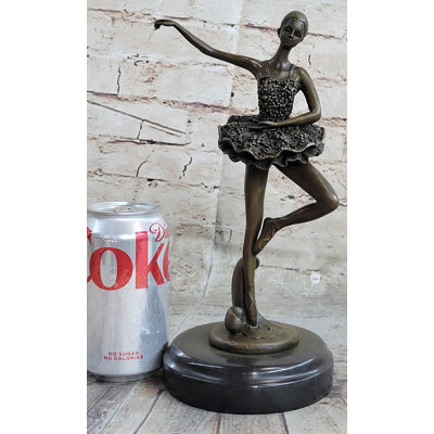 Art Deco Cute Child Ballerina A Bronze Trophy Sculpture Hot Cast Figurine