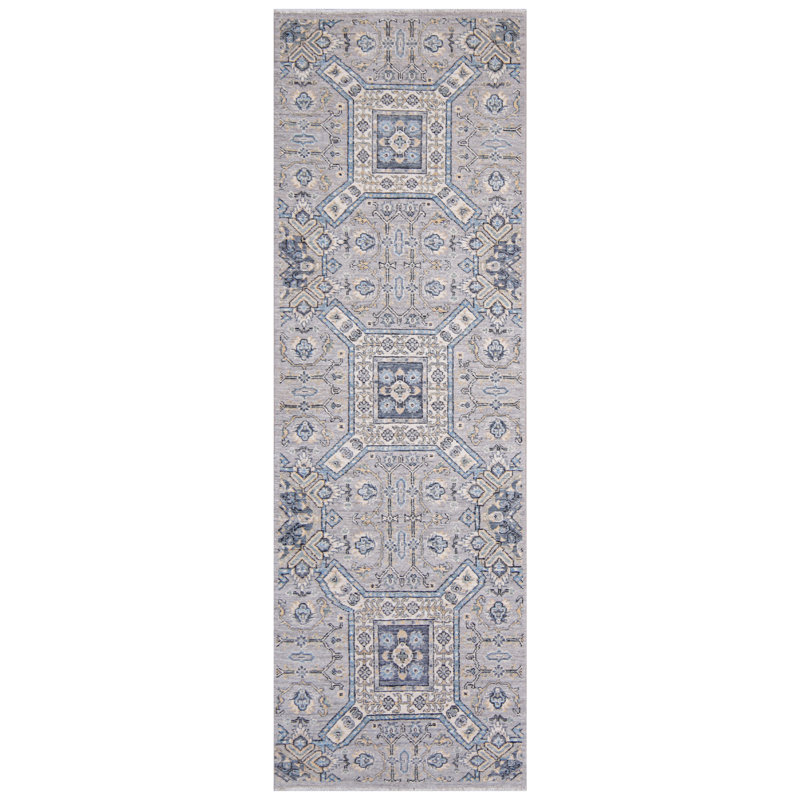 Tapis gris clair noué à la main de haute qualité
