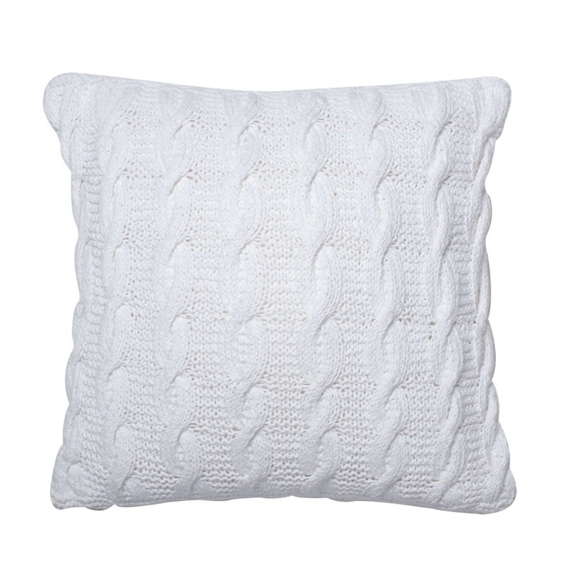  Handknit Cushion Pillow, White