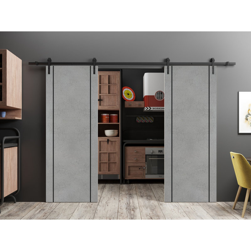 Porte de grange en bois massif massif, 48 po x 96 po