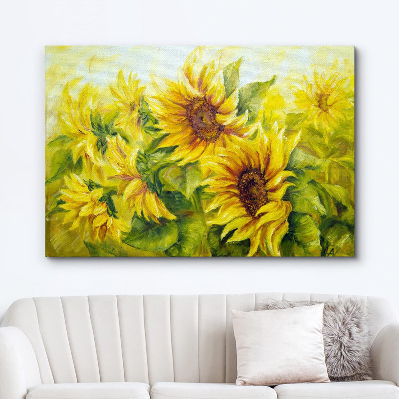 Tournesol «Sunflowers Modern Wall Decor Home Decor» sur, H 32 po x l 48 po