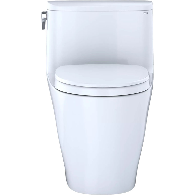 TOTO® Nexus® One-Piece Elongated 1.28 GPF Universal Height Toilet with CEFIONTECT® and SS124 SoftClose Seat, WASHLET®+ Ready, Cotton White
