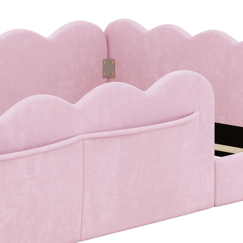 Lit tapissier contemporain pour chambre à coucher, Pink