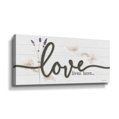 «Love Lives Here», art textuel sur toile