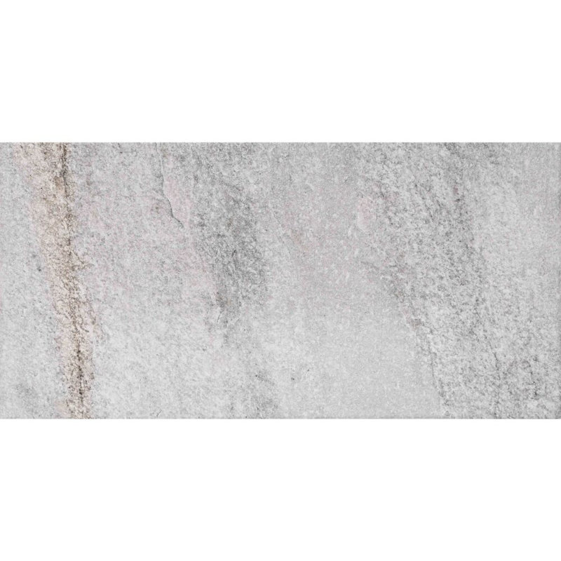 Miami 12" x 24" Textured Porcelain Outdoor Floor Tile, Perla 