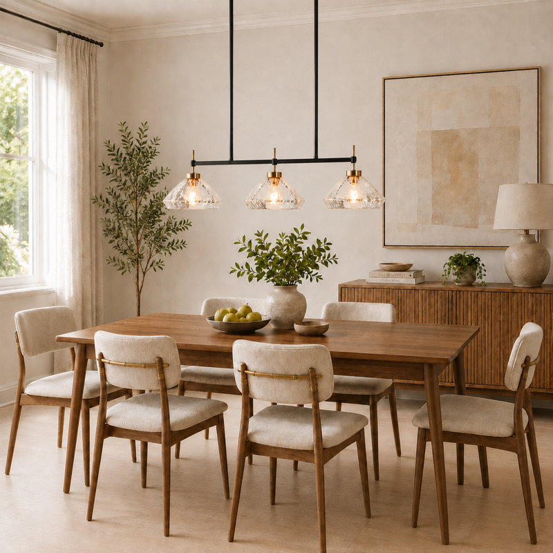 Brinson 3 - Light Silver Mercury Glass Kitchen Island Linear Pendant