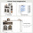Rolling Kitchen Island With Extended Table, Kitchen Island On Wheels With LED Lights,Power Outlets And 2 Fluted Glass Doors, Kitchen Island With A Storage Compartment And Side 3 Open Shelves,White-387604770