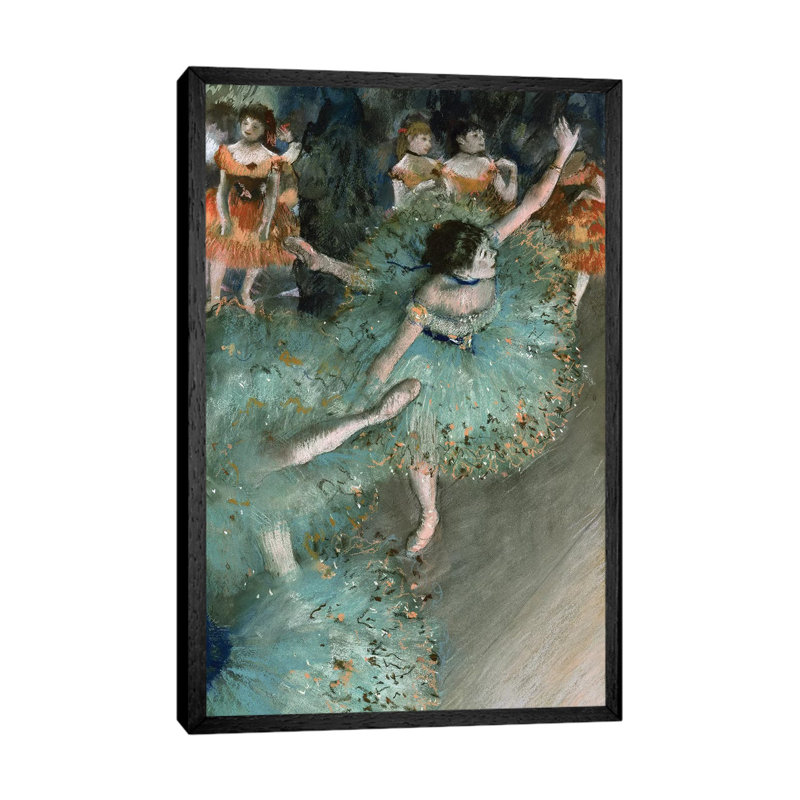 Swaying Dancer (Dancer In Green), 1877-79 by Edgar Degas - Print on Canvas, 101.6 cm H x 66.04 cm W, Black Framed