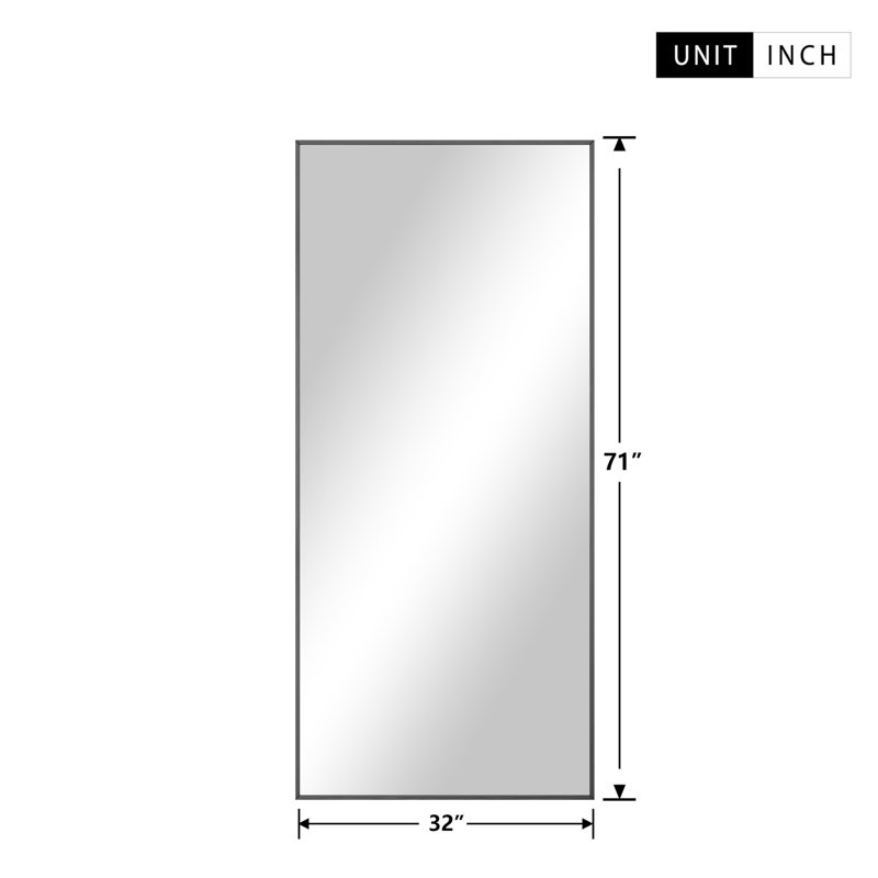 Arstides Metal Mirror, Black, 71" x 32"