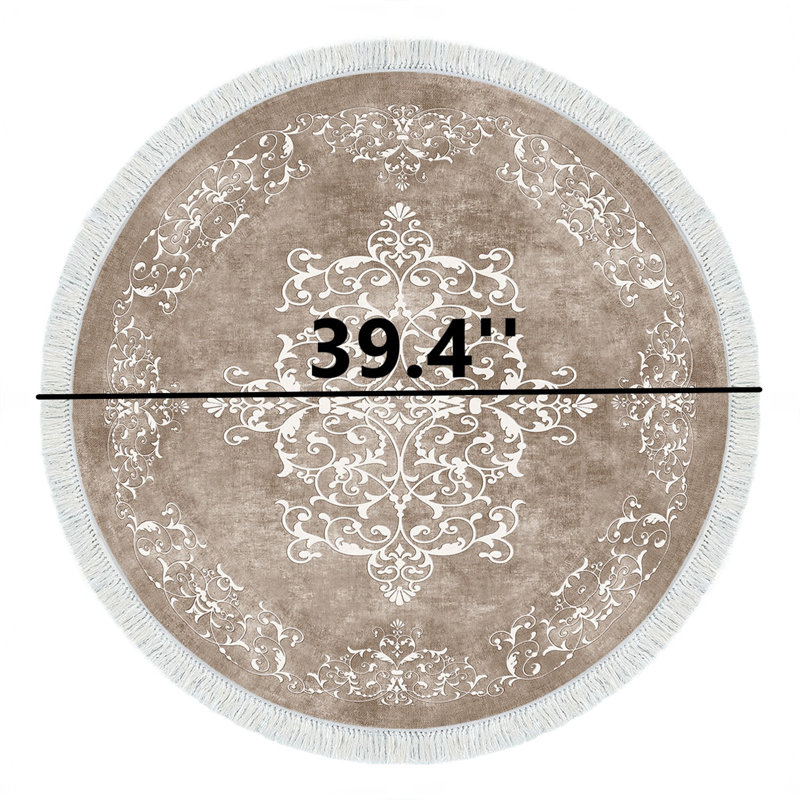 Tapis rond 3 pi x 3 pi Rozine