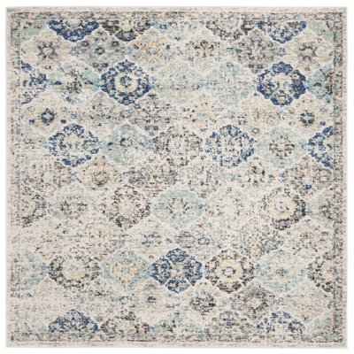 Felty Oriental Ivory/Aqua Area Rug