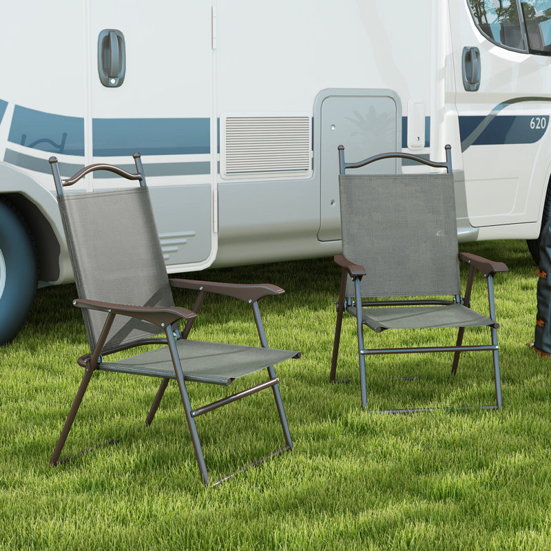 Ambrogina Folding Patio Dining Armchair, Light Grey