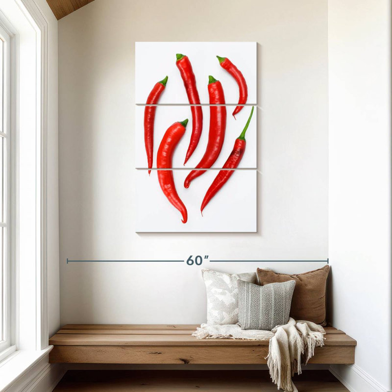 Yarlin Spicy Red Chili Peppers, 45" H x 28" W