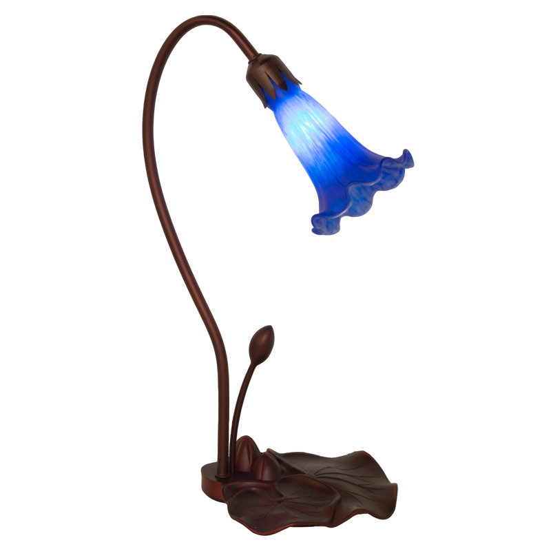 16" High Blue Tiffany Pond Lily Accent Lamp