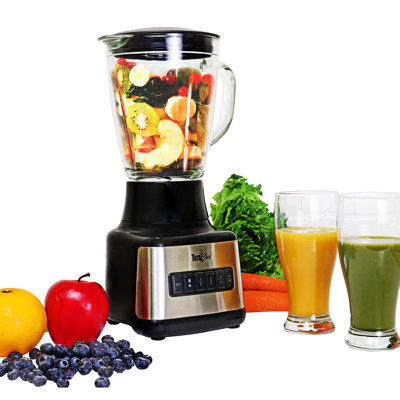 Mélangeur de comptoir 51 oz avec 6 vitesses et 2 options d'impulsion Total Chef pour Smoothies, Shakes, Glace et trempettes