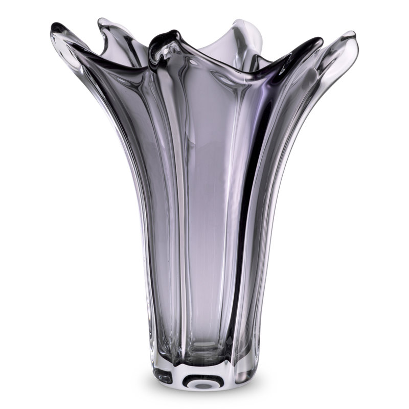 Sutter Handmade Handblown Glass Table Vase, Gray