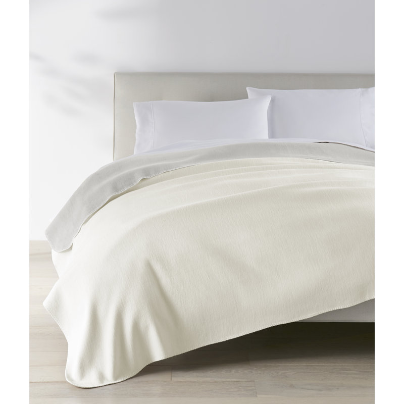 Alta Reversible Cotton Blanket, Queen, Pearl / Flint