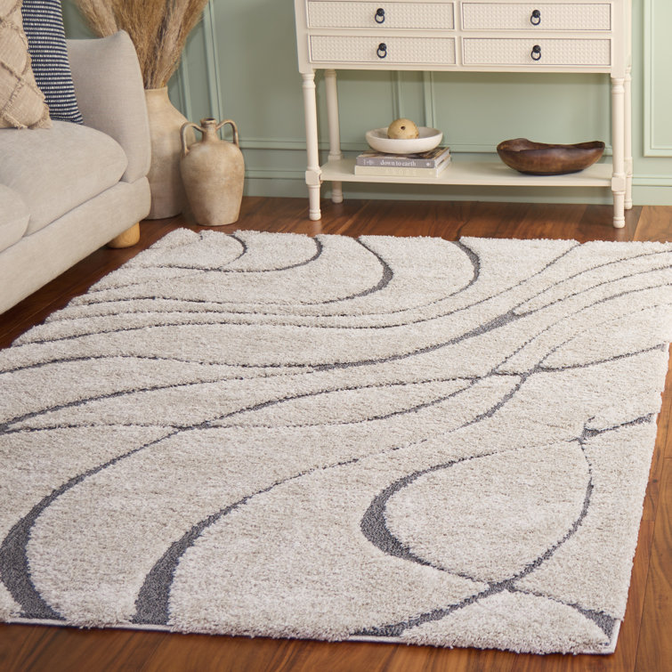 Ashal Abstract Cream/Gray Area Rug