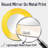 Savayah Yellow Chroma Curve - Rainbow Wall Mirror, Yellow Round Decorative Mirror, Printed Metal Art-1401296150