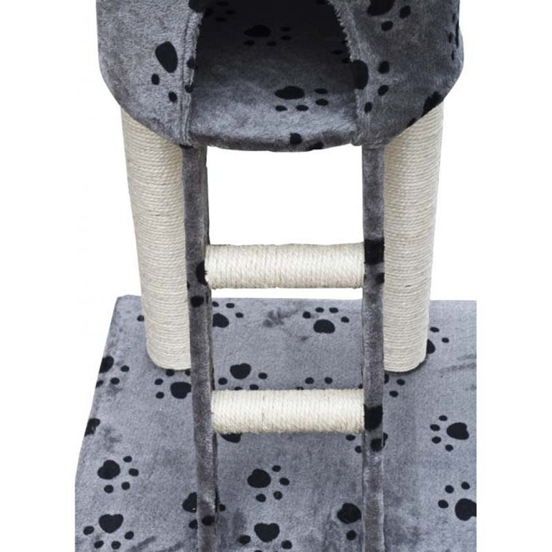 260cm H Cat Tree, Grey/Brown/Blue