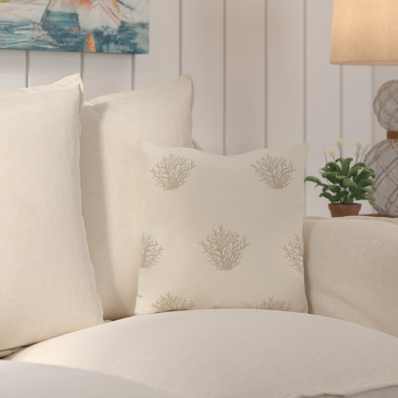 Coastal Calm Reversible Throw Pillow, 20" x 20", Oatmeal/Beige