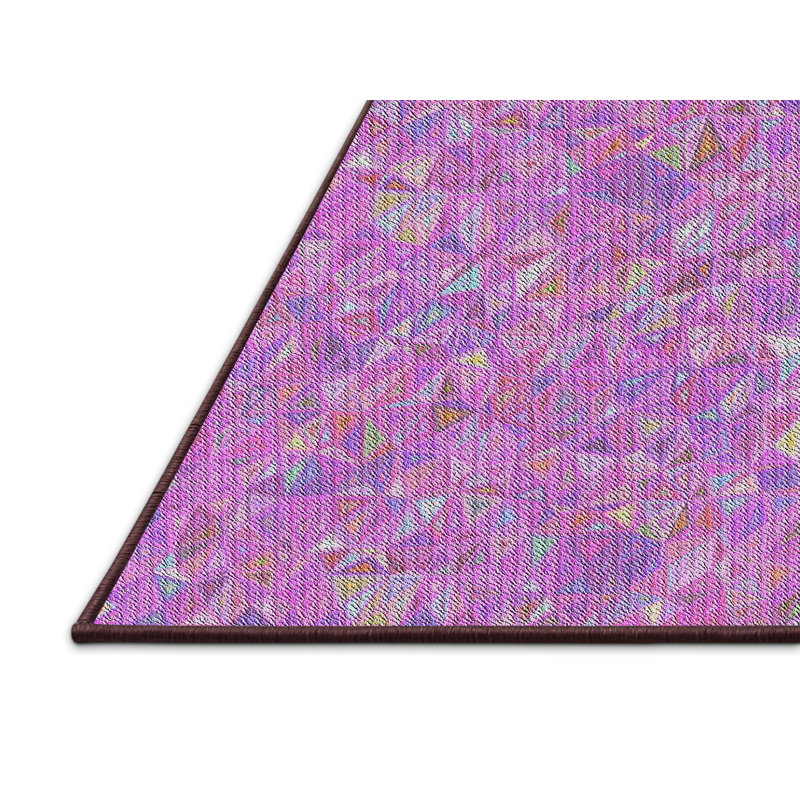 Tapis rose motif/mauve/bleu Millville, Rectangle 5 pi x 7 pi