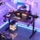 Black Computer Gaming Desk With Monitor Stand 140×60cm Home Office Desk