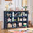 12 Cube Storage Organizer, Farmhouse 62 Inch Wide Display Bookshelf, Wooden 3 Tier Large Open Book Shelf, Vintage Bookcase for Home Office, Cubby Cabinet for Living Room, Bedroom-33435130-33435128