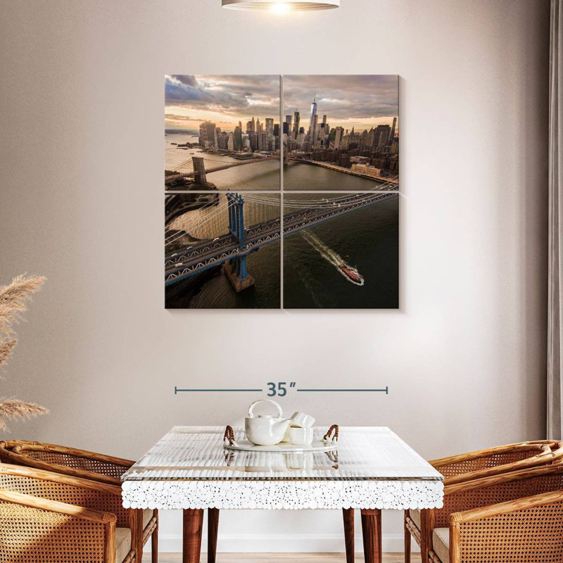 Sireci Manhattan And Brooklyn Bridge, 38'' H x 38'' W