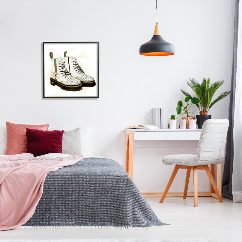 «Luxury Shoes Fashion Glam Gold Silver Diamond», art sur toile tendue surdimensionné par Ziwei Li, H 24 po x l 24 po