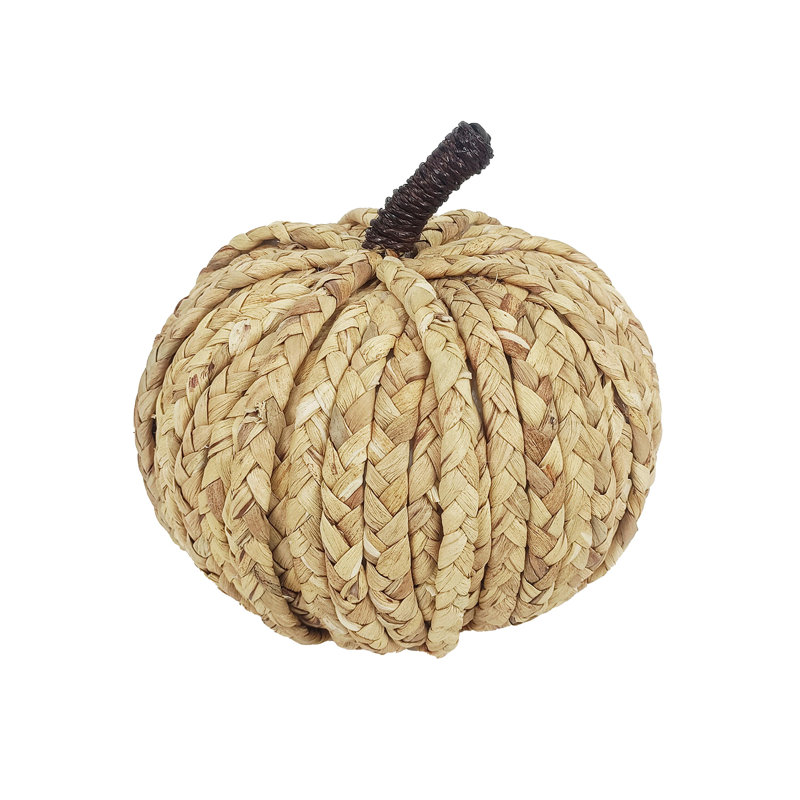 HH Water Hyacinth Pumpkin, 7.28" H x 8.07" W x 8.07" D