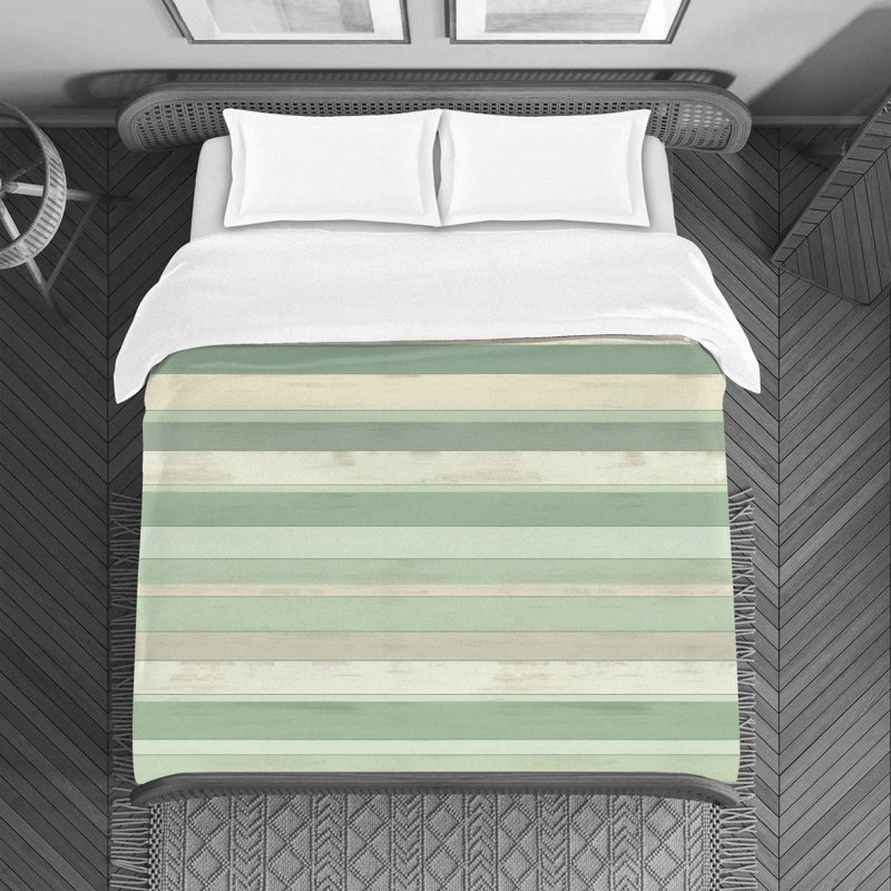 Machine Printed Duvet Cover, Queen Duvet Cover, Green/Light Green