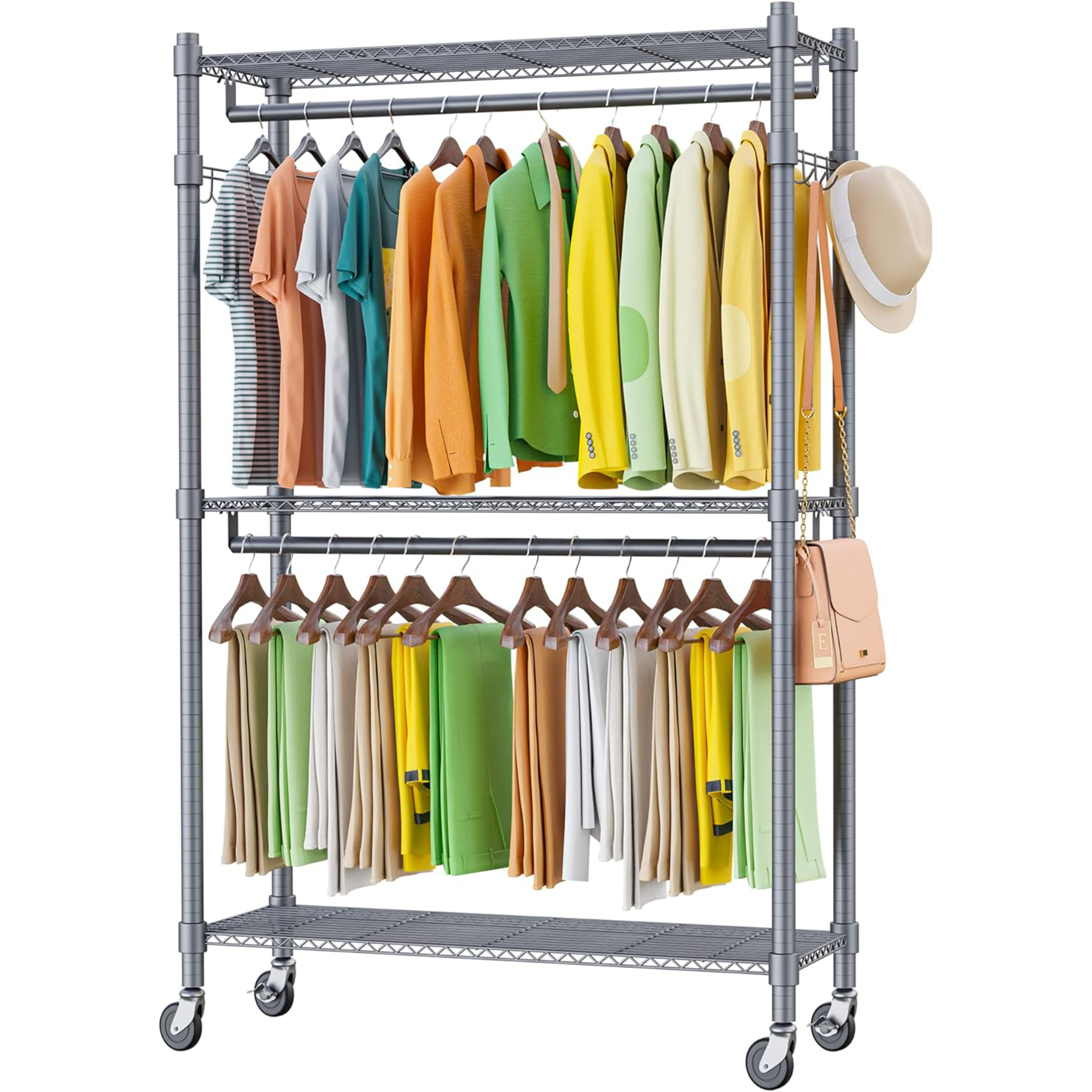 Fold up hanging online clothes rack