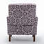 Fauteuil à motifs en mélange de polyester, structure en bois de bouleau massif avec pieds fuselés bruns