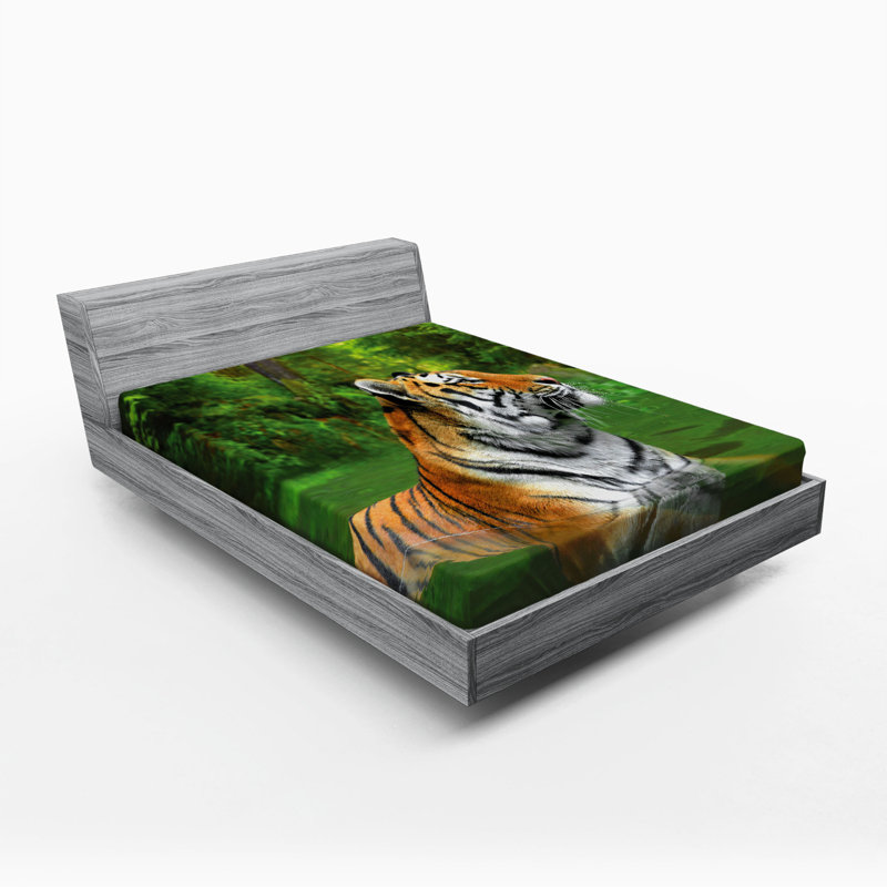Tiger Microfiber Fitted Sheet, Full Fitted Sheet