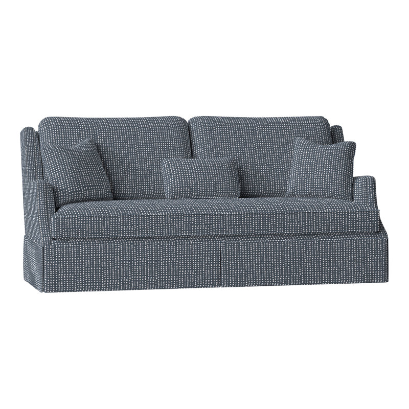 Savannah 87.5" Chenille Round Arm Sofa with Reversible Cushions, Perigold Caper Slate