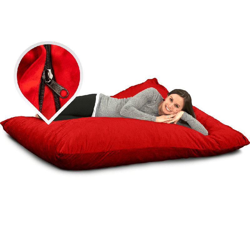  | Housse de remplacement pour coussin de fauteuil 5,5 pi | Lavable amovible | Housse seulement, Red Suede