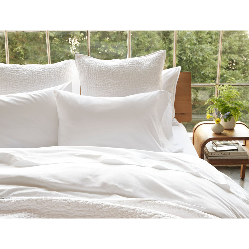 Pebbled Handstitched Organic Sham, Midnight Indigo