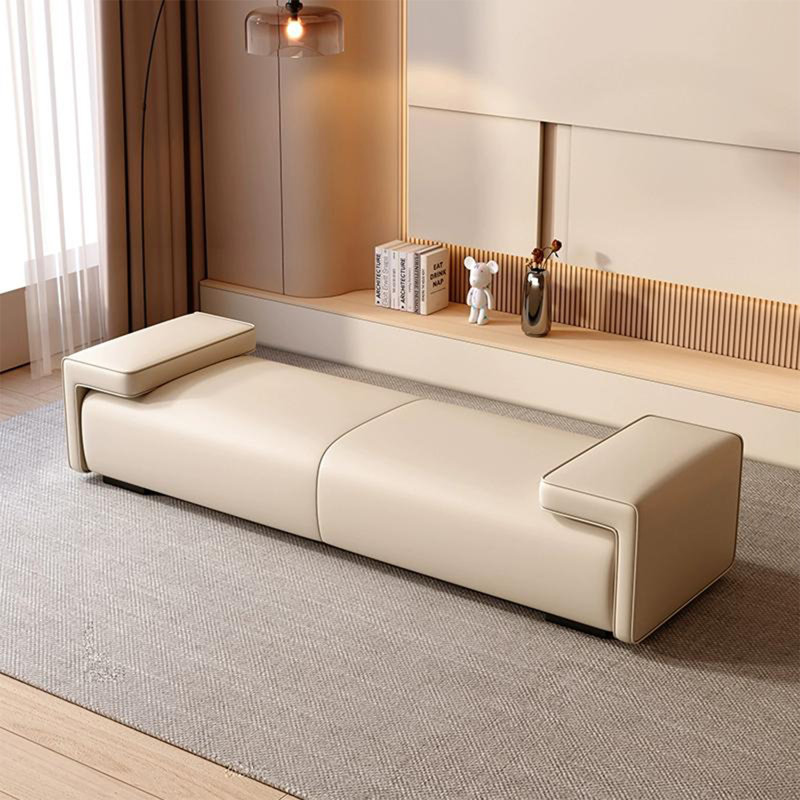 Banc avec revêtement, H 18,9 po x l 62,99 po x P 19,69 po, Beige
