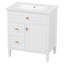 Meuble-lavabo de salle de bain de 76 cm (30 po) avec lavabo, tiroir rabattable et 2 tiroirs, blanc-282466733-282466735