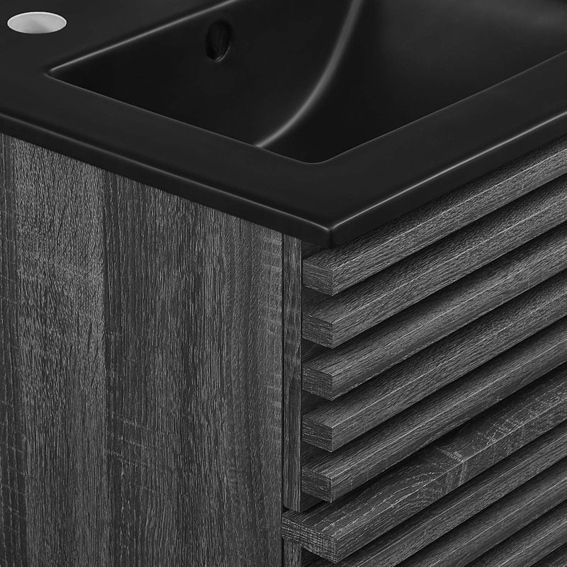 Meuble-lavabo mural 18 po Render, Gris anthracite