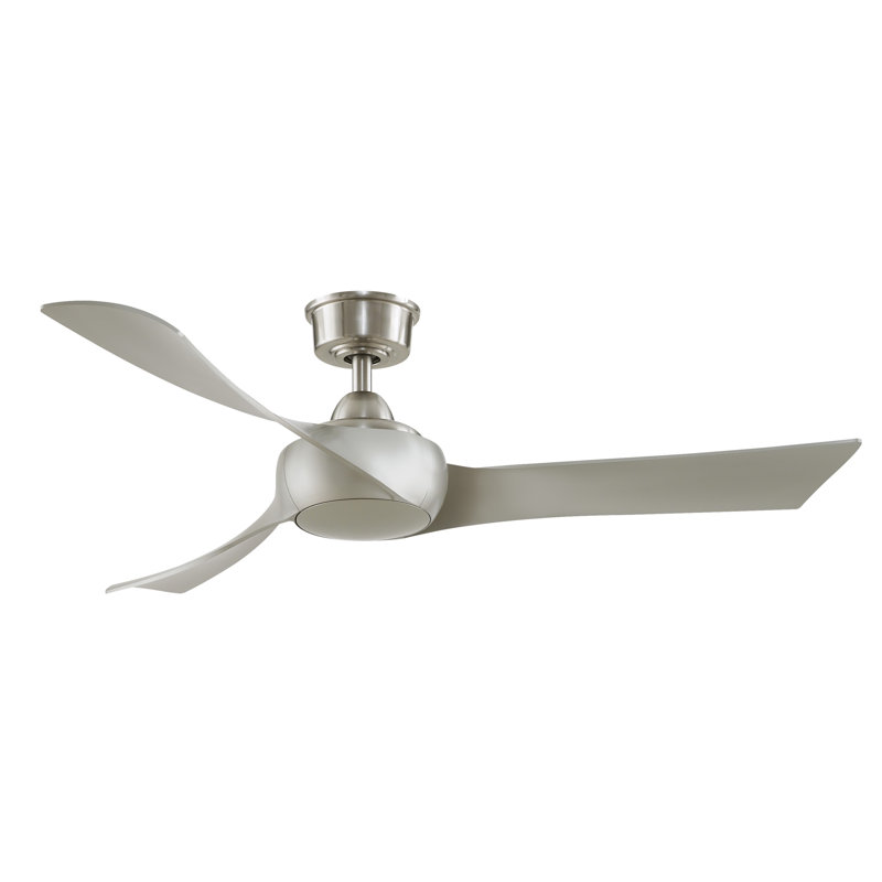 Wrap Custom 52 inch Indoor/Outdoor Ceiling Fan - Brushed Nickel with Brushed Nickel blades
