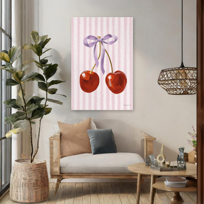 Charming Cherry - Contemporary Bow Cherries Couquet Art