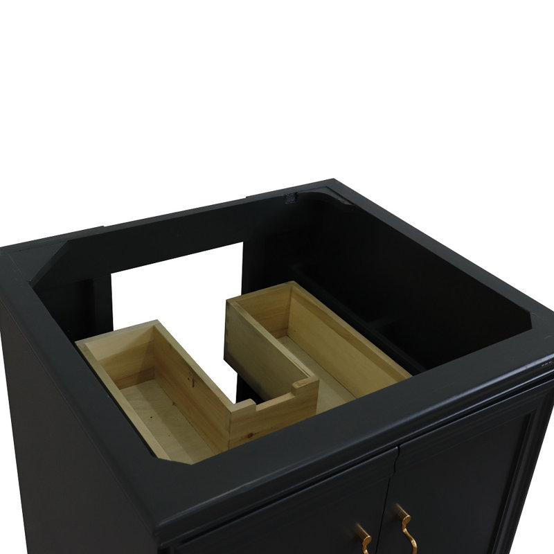 Meuble-lavabo simple 24 po avec base seulement, Gris foncé
