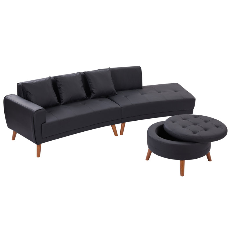 Canapé moderne de 107 po Modern, Noir