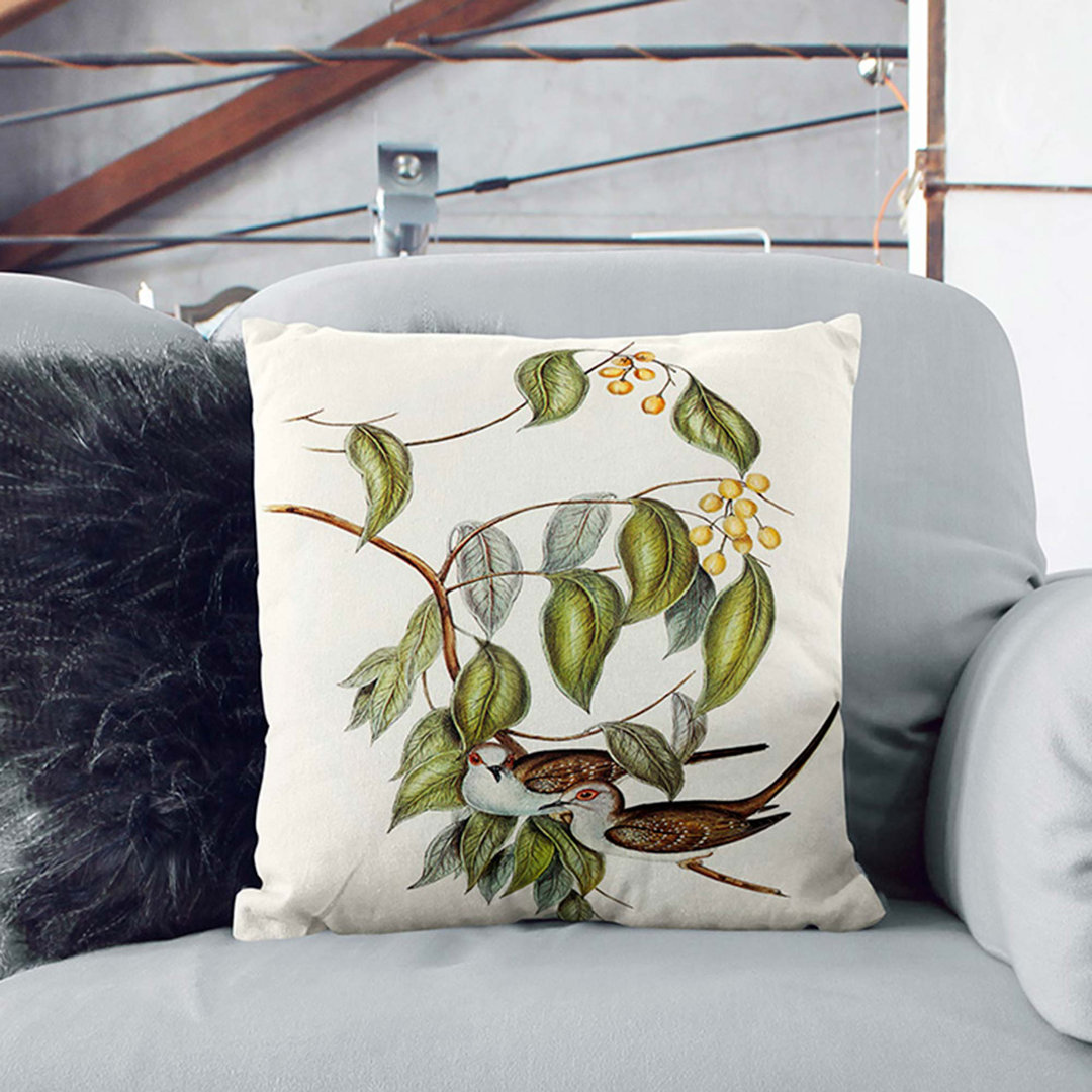 Graceful Ground Doves by Elizabeth Gould Cushion with Filling